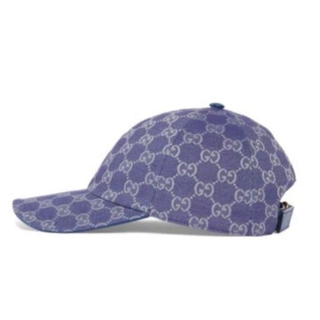 BLUE GG GUCCI CANVAS BASEBALL CAP