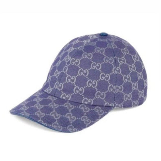 BLUE GG GUCCI CANVAS BASEBALL CAP